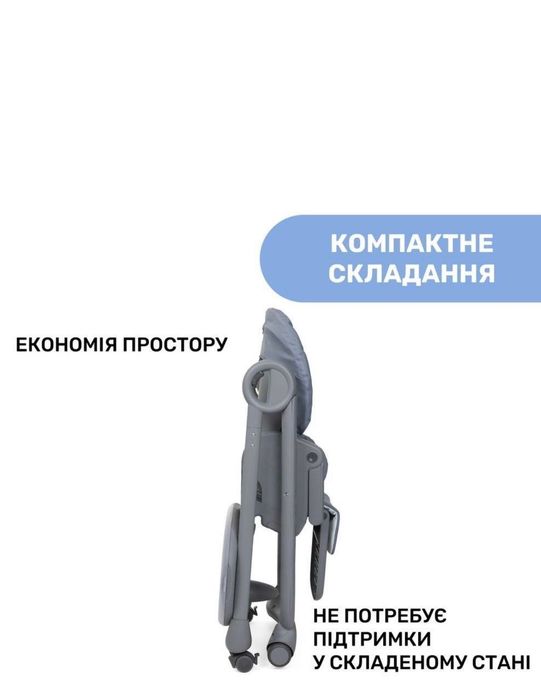 Стільчик для годування/шезлонг Chicco Polly Magic Relax сірий,як новий