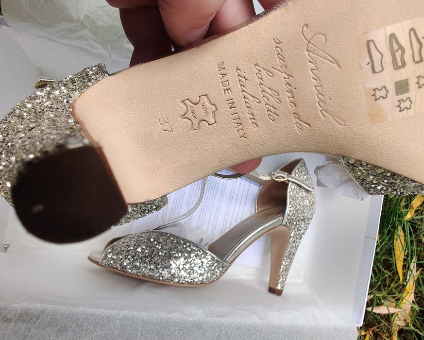 Anniel 37 39 buty nowe ślub wesele glitter sylwester