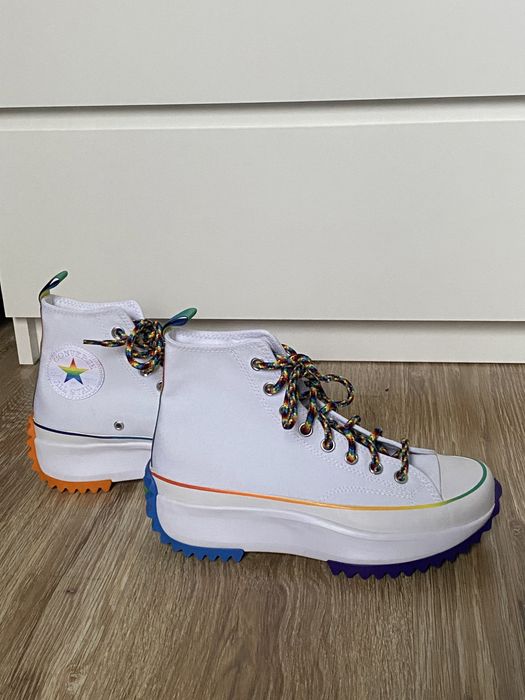 Buty converse białe tęczowe trampki wysokie