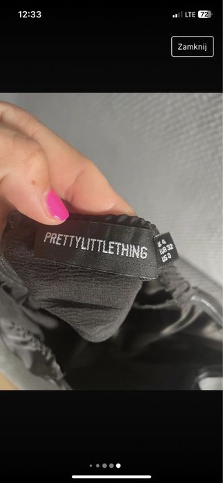 Mala czarna satynowa sukienka xs