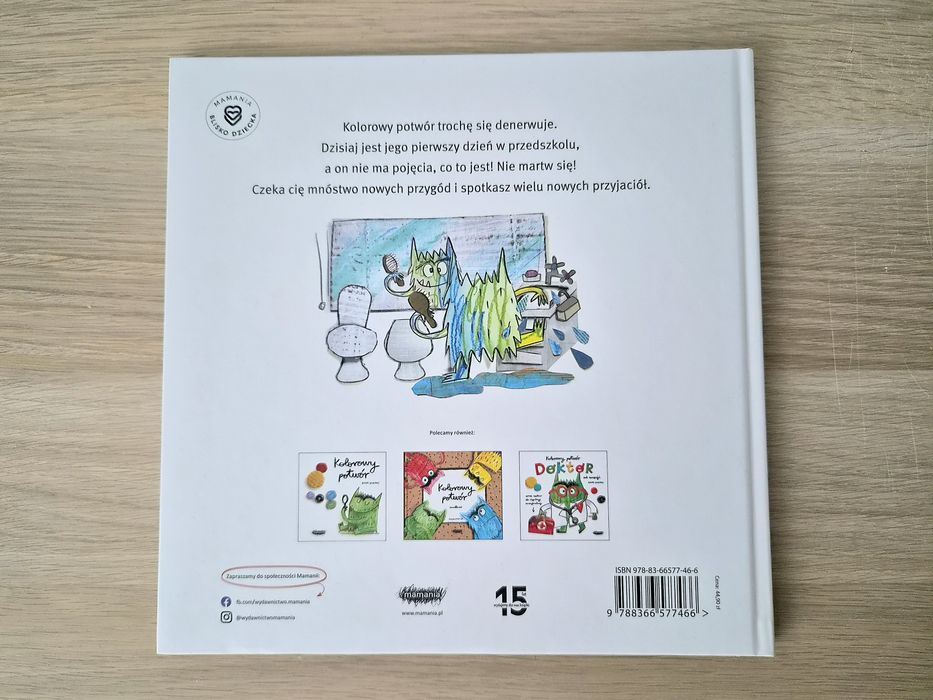 Kolorowy potwór idzie do przedszkola Anna Llenas, książka o przedszkolu