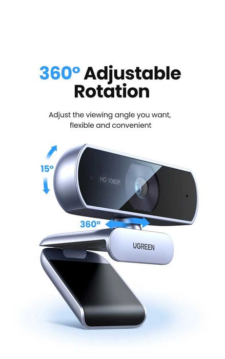 Webcam UGREEN Full HD 1080p Microfones Duplos (Nova a Estrear)