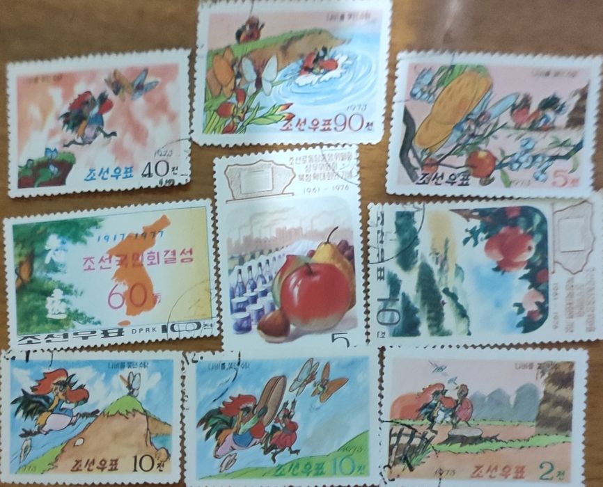 Марки японія корея казки,lдинозаври ,тварини та ін