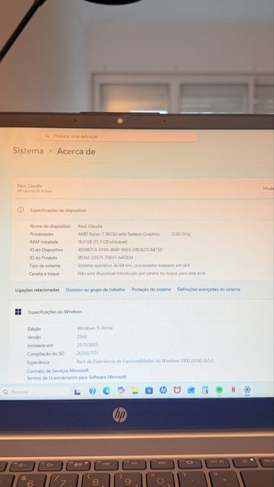 Venda de HP como nova 16gb ram ,1 TB de armazenamento