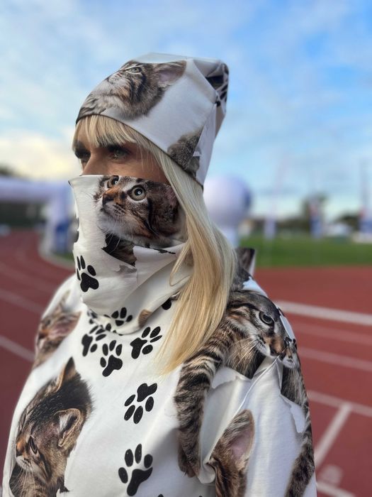 Magic Pet Fashion komplet dla kociarzy rozm L (bluz, czapka, komin)