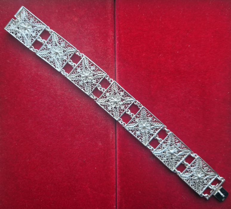 Pulseira em prata filigrana