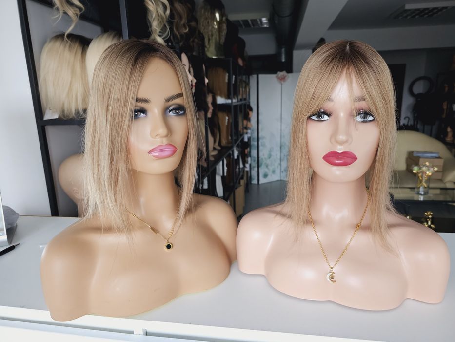 Tupet topper damski piaskowy blond z odrostem Monika Asia