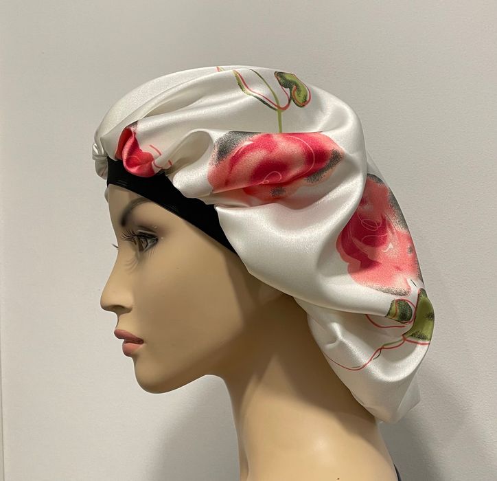 Czepek satynowy do spania afroloki