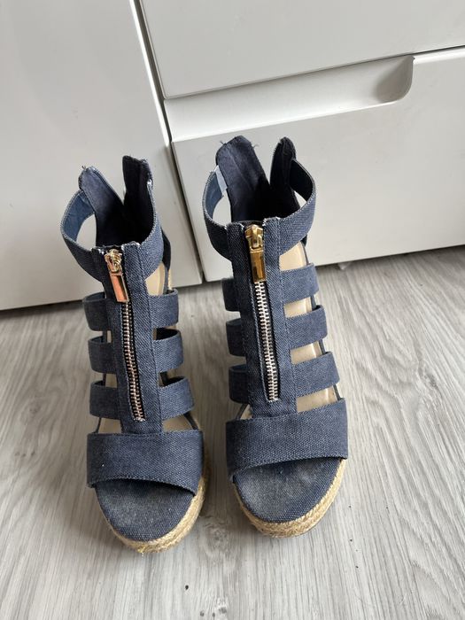 Graceland sandały espadryle na koturnie 39 granatowe