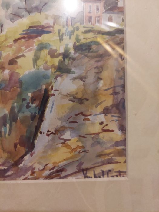 Linda aguarela com boa moldura  Maria Vinhal Costa