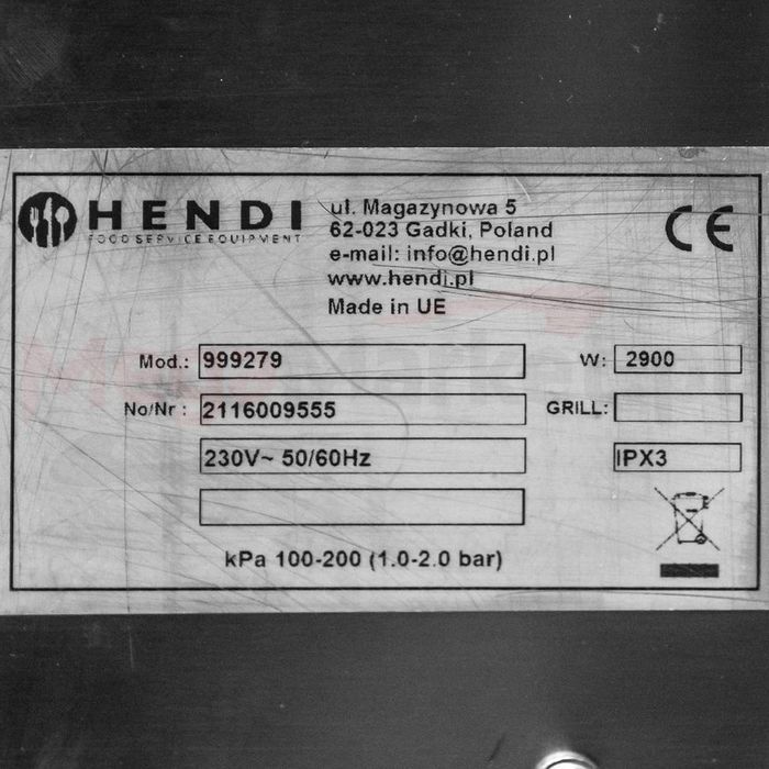 Piec konwekcyjny HENDI 999279 + podstawa S2