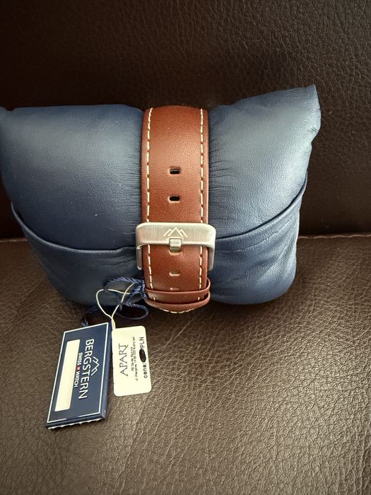 NOWY Bergstern Swiss Made | Sapphire | 10 ATM | skóra | komplet