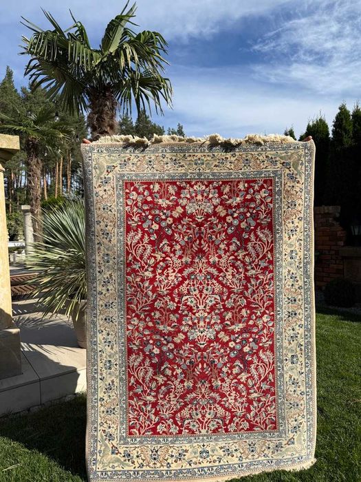 Nowy r.tkany dywan perski Iran NAIN z jedwabiem 180x120 galeria 20 tyś