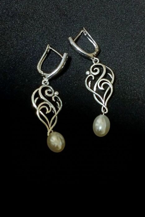 Сережки серьги с жемчугом кольцо