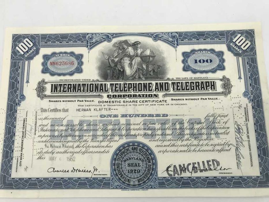 Certificados Americanos Antigos
