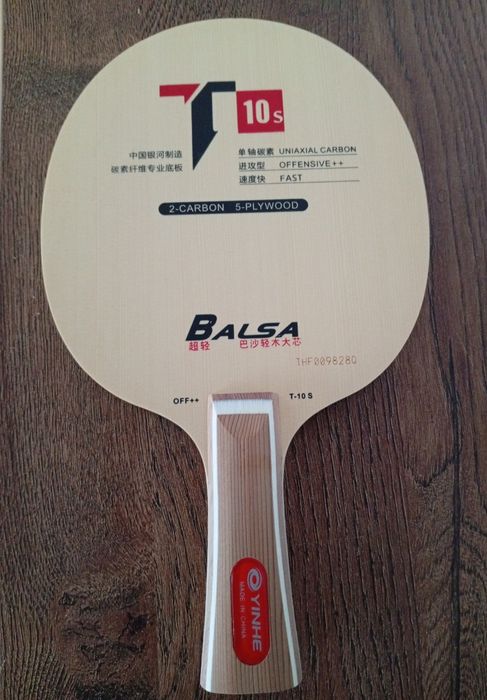 Profesjonalna deska Yinhe T10s Balsa Carbon OFF++ tenis stołowy