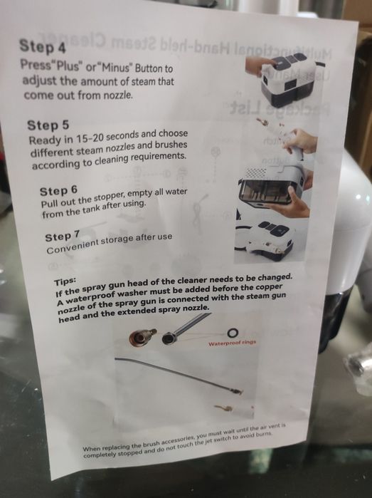 Máquina de limpeza a vapor