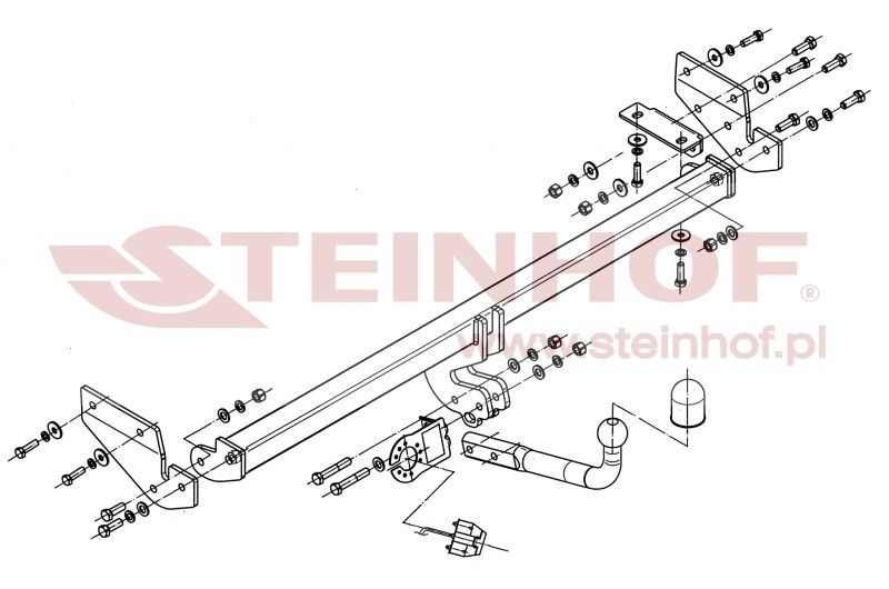 HAK HOLOWNICZY + Wiązka 7pin do Kia Soul od 2009 do 2014