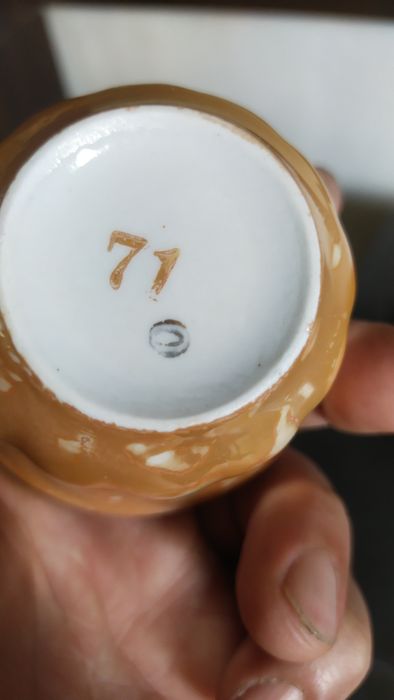 Stary piekny serwis kawowy 8 osób PRL porcelana Chodzież