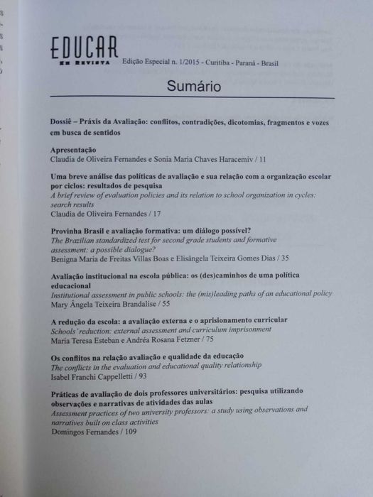 «Educar em Revista» (ed. especial nº 1/2015)