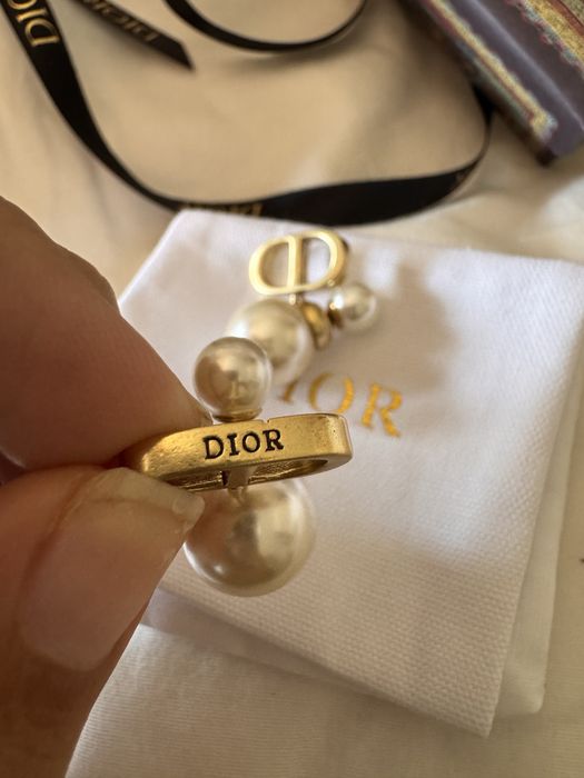 Brincos Dior Dourado Perolas