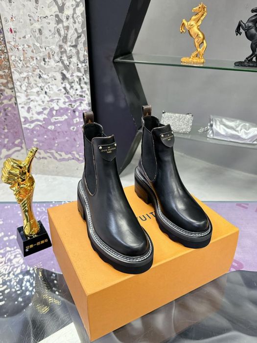 Botki Louis Vuitton black leather