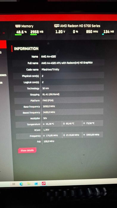 Płyta główna MSI A68HM-E33 + AMD A4-4020 + 6GB DDR3 + I/O Shield nr 0704