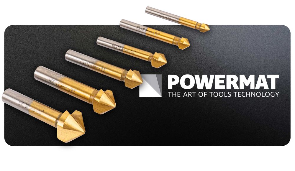 pogłębiacze stożkowe do metalu hss zestaw 6 szt PM-ZPM-6T