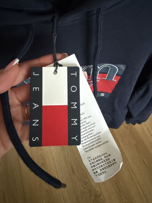 Чоловіча кофта чоловіче худі без флісу томмі tommy hilfiger  xl хл темно синє оригінал