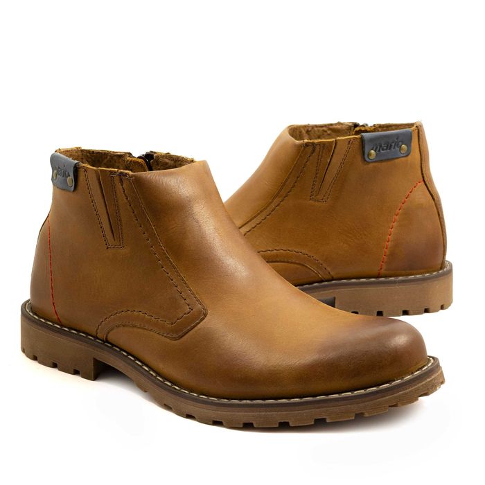 Buty zimowe męskie skórzane ocieplane sztyblety zamek POLSKIE 815br