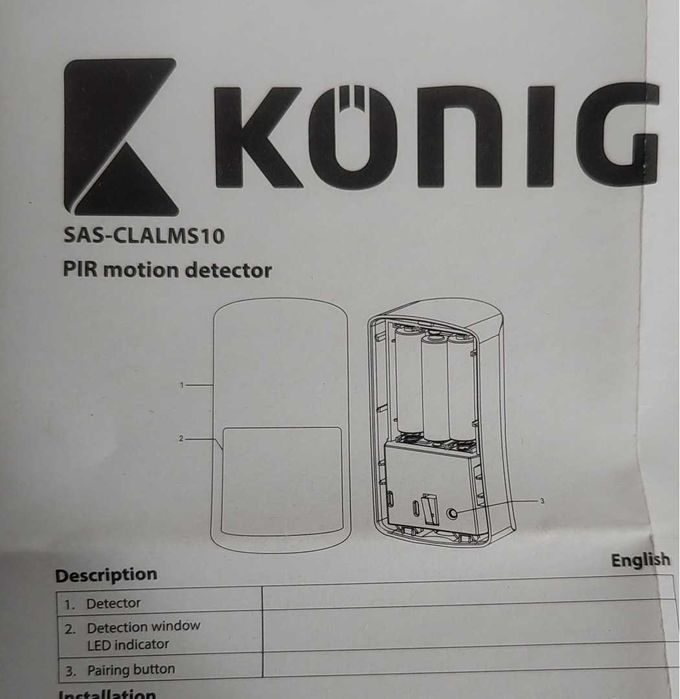 Bezprzewodowy czujnik ruchu König SAS-CLALMS10