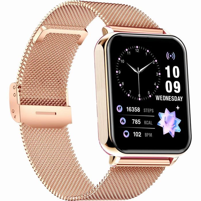 Smartwatch Gravity Różowe Złoto Szary 2 Paski GT17-4 Prezent