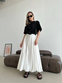 Довга спідниця жіноча flow балон біла