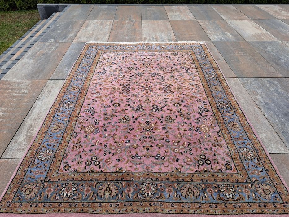 Indo Sarouck 170×240 cm • ręcznie tkany • wełna • pudrowy róż