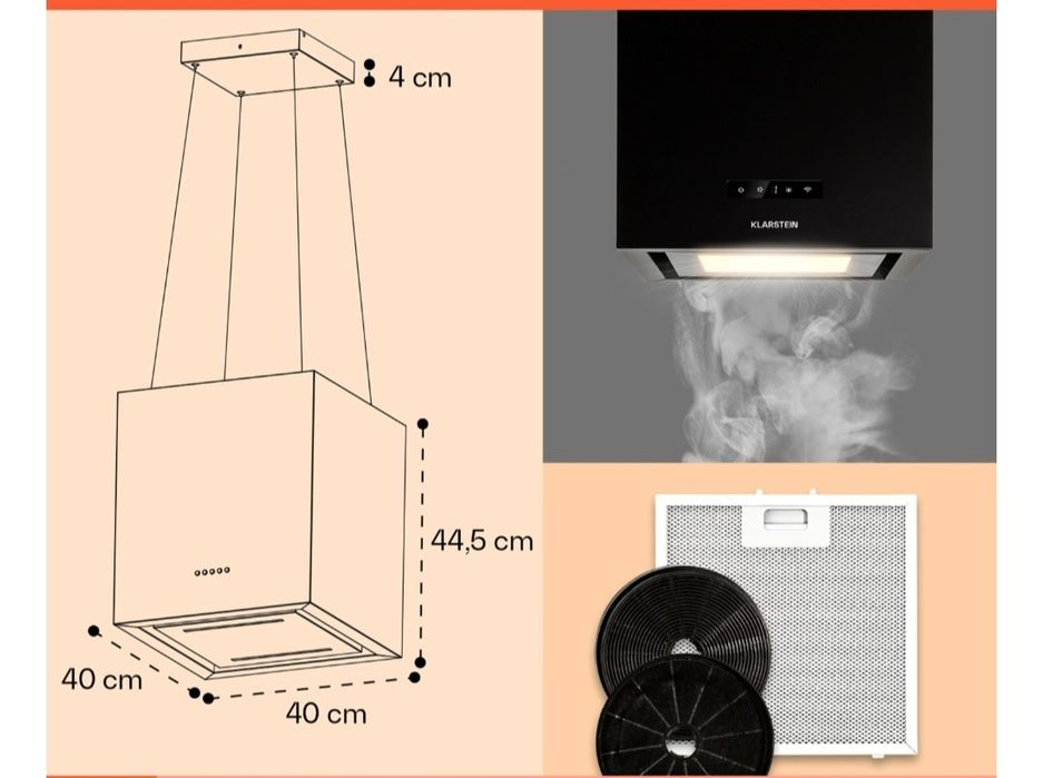 Умная островная вытяжка  Klarstein Chandelier Smart