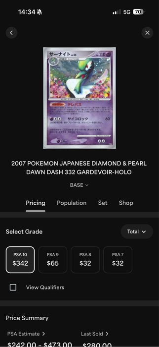Gardevoir 2007 - PSA 9 - População Baixa!