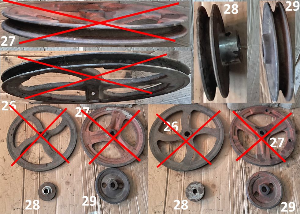 Шків 100 - 80 мм, 160 мм, 170 мм, 224 мм, 235 мм, 310 мм.. (Шкив 43 шт
