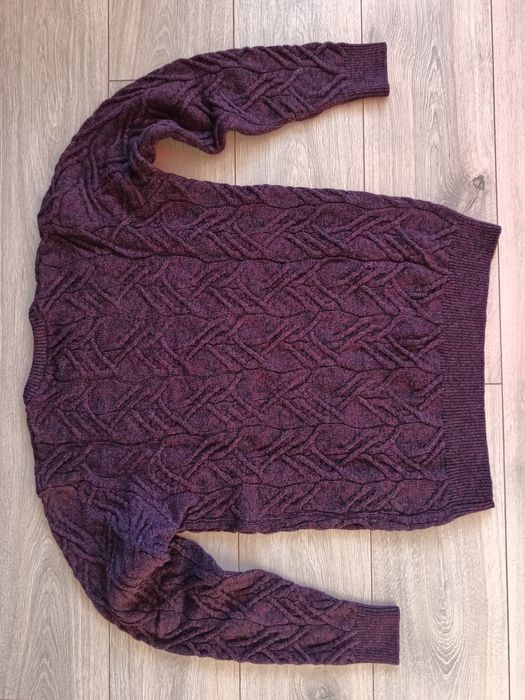 Sweter męski M&S roz. L merino and alpaca bordowy