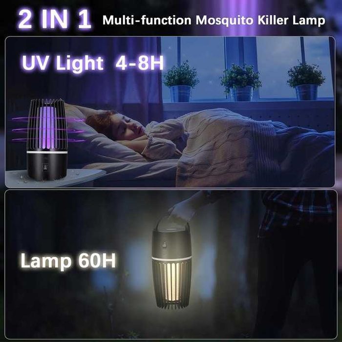 Lampa UV owadobójcza bezprzewodowa 4200V ogród/sypialnia nowa