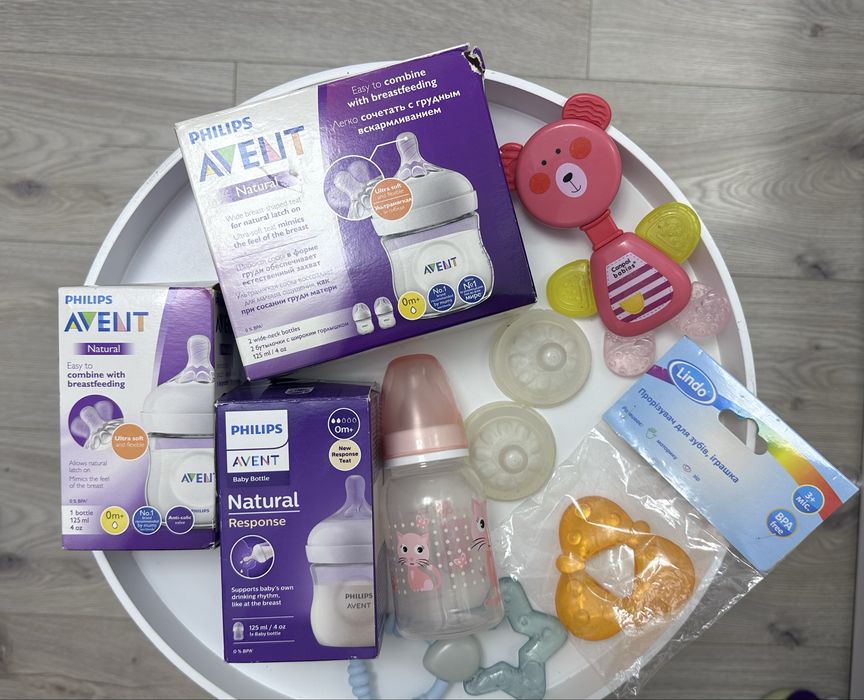 4 Пляшечки  Philips Avent  + Canpol babies+ гризунці