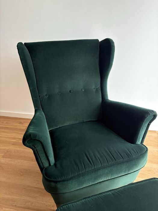 Poltrona Sofá STRANDMON Ikea verde veludo