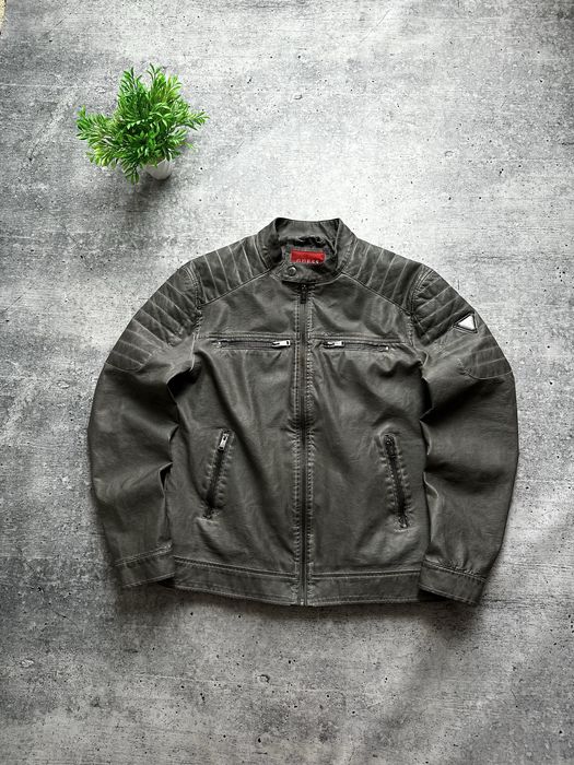 Чоловіча кожана куртка Guess Leather Jacket