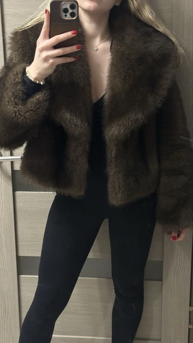 Шуба еко Коричнева