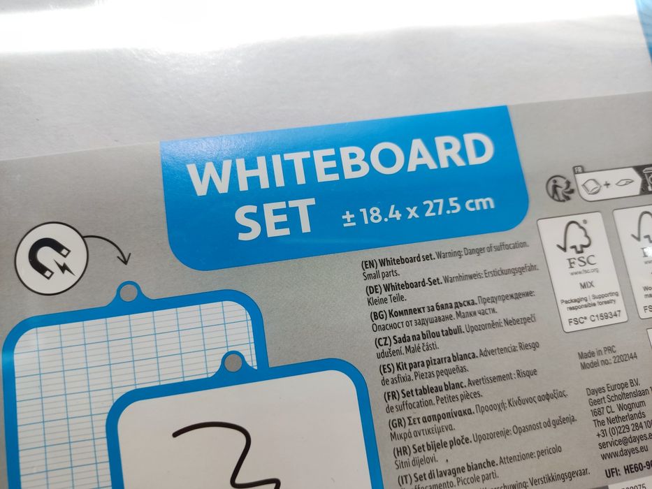 Tablica suchościeralna z magnesem biała mała mini 19 x 28cm marker