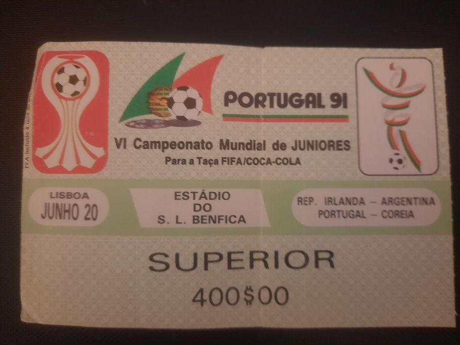 Bilhete do Mundial de Juniores