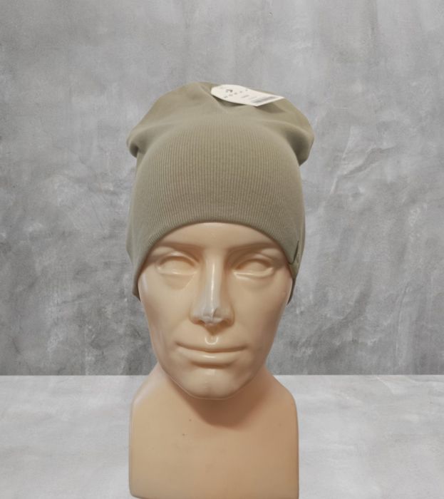 Oliwkowa podwójna czapka Męska/Unisex  Moraj typu beanie – bawełna!