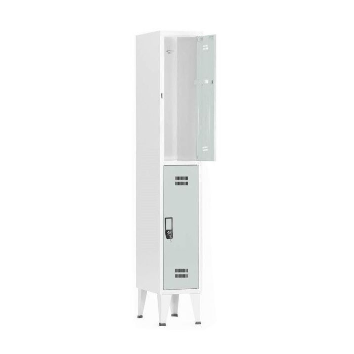 Vestiário de 2 cacifos Sub-postos em chapa cinza