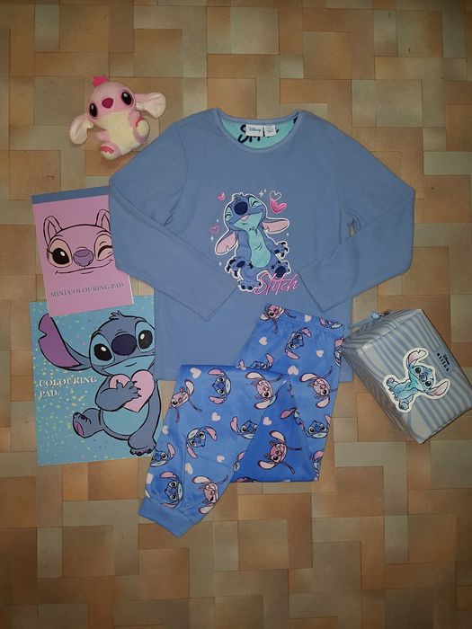 Теплая пижама флис-велюр, комплект Стич, Stitch Disney 7-9 лет