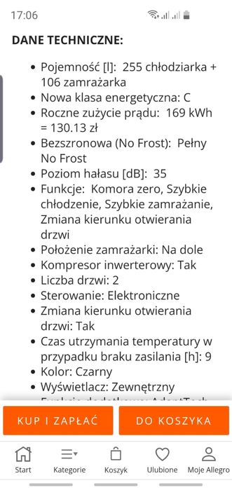 Lodówka hisense czarna