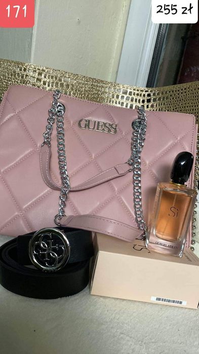 Męski zestaw pasek, torebka, perfumy